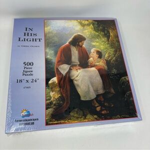 500pc Sunsout Jesus Christ Religious Puzzle In His Light by artist Greg Olsen